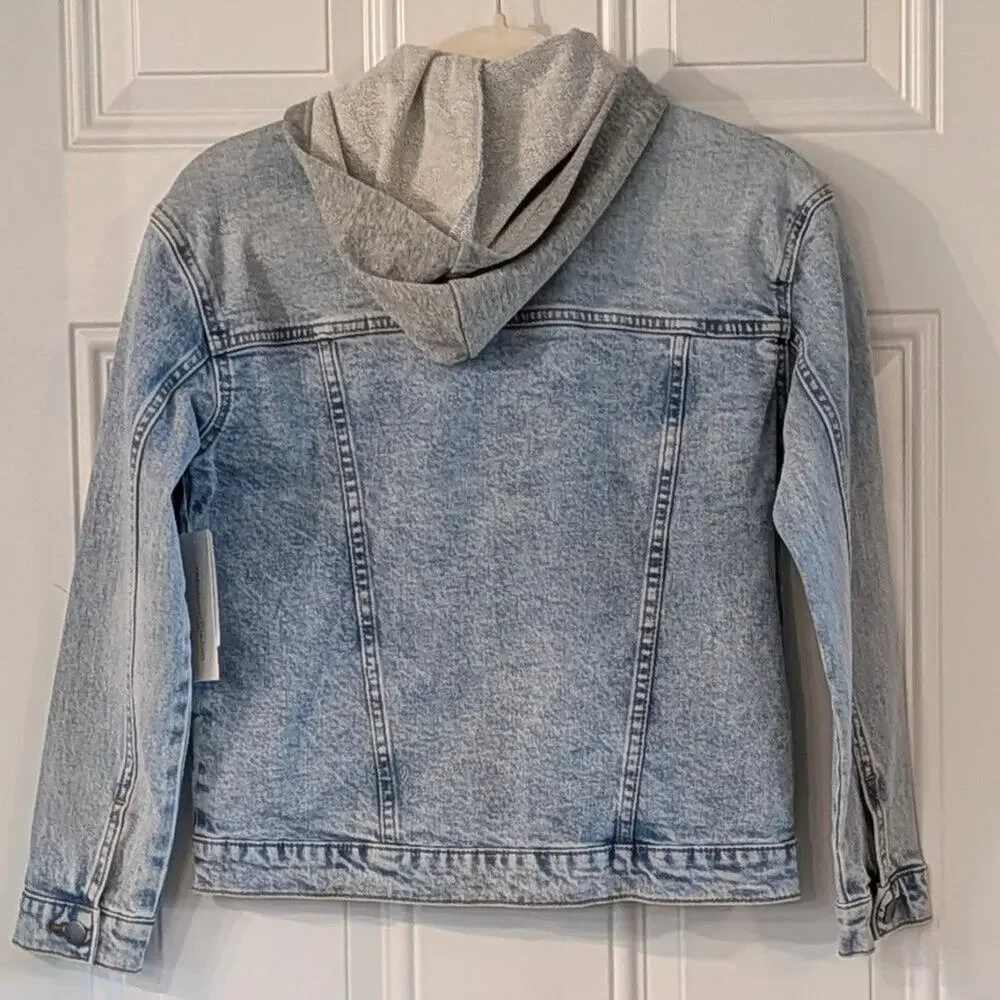 Treasure & Bond Girls' Jean Jacket with Grey Hoodie NWT L (10-12)